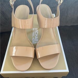 Michael Kors Claudia Nude Patent Sandals